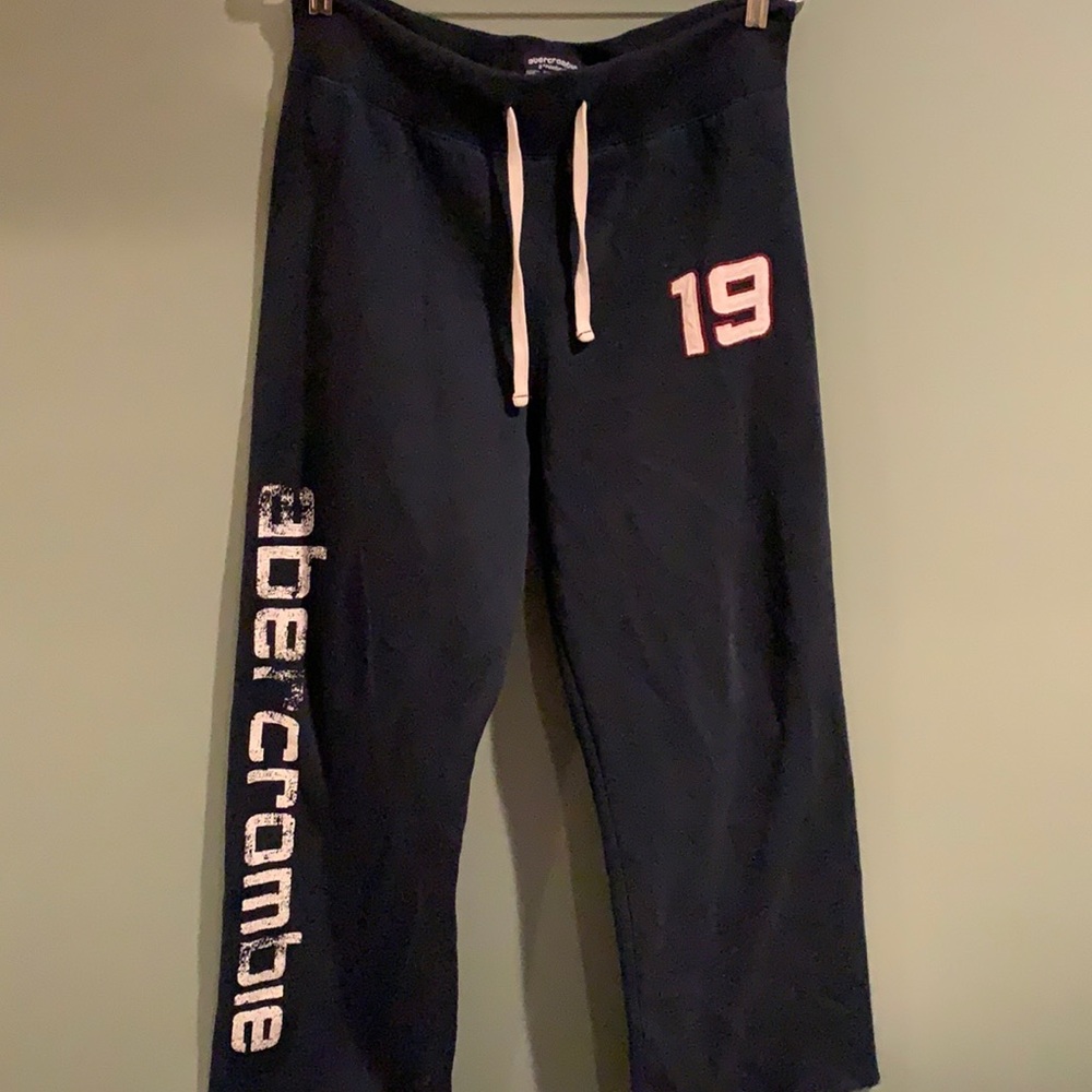 Abercrombie athletics boys SIZE XL extra large blue white sweatpants joggers 19